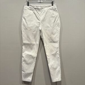Versona Pants Pull On White Skinny Leg Dress Chino Stretch Office Womens sz 12